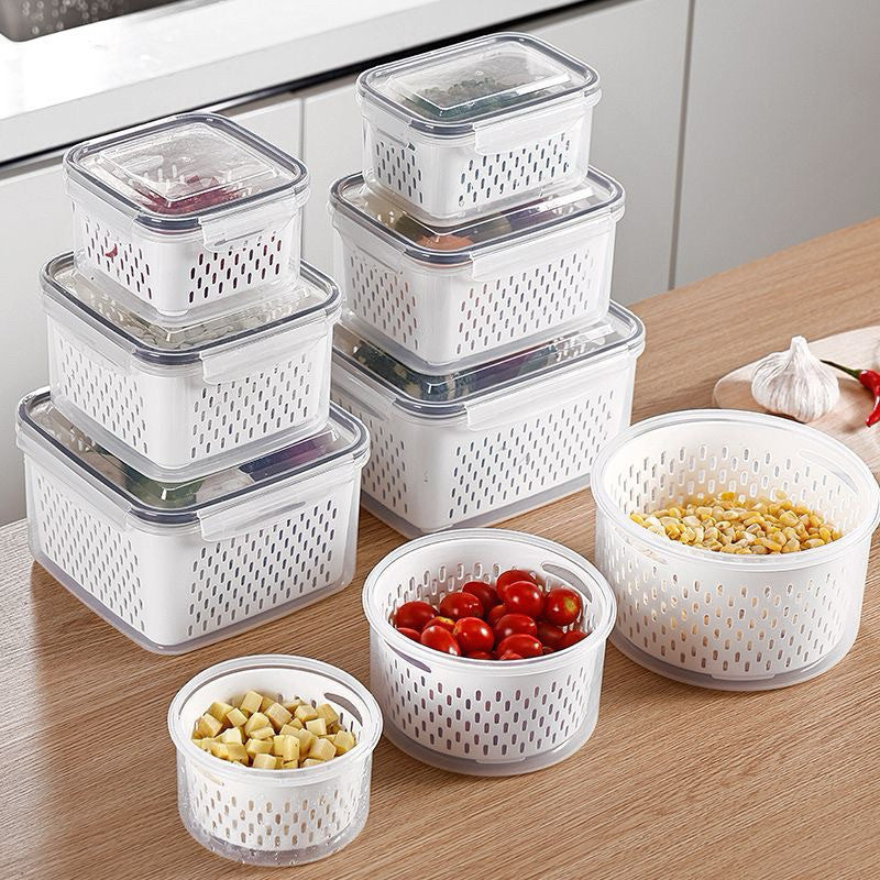 Potes para Geladeira com Tampa - Kit com 3 Unidades