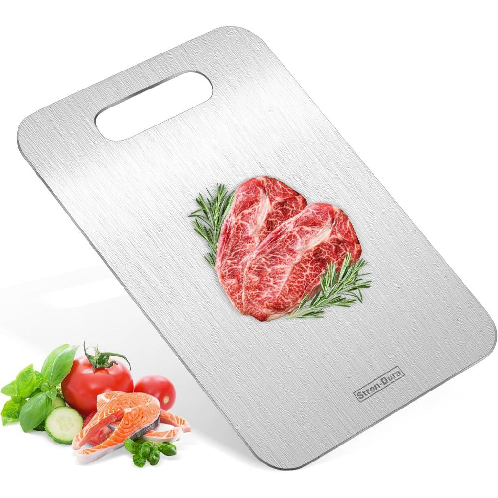 Tábua de Corte Profissional em Aço Inox – Antibacteriana e Ultra Resistente