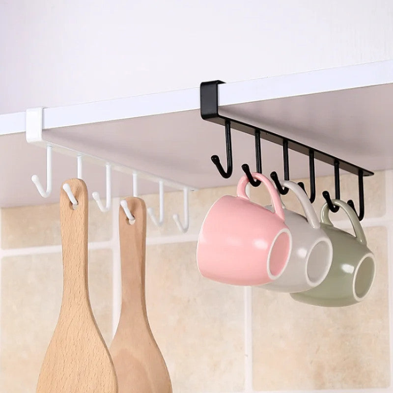 Kit Suporte de Metal Porta Xícaras e Utensílios 2 Unidades – Organize Seu Armário