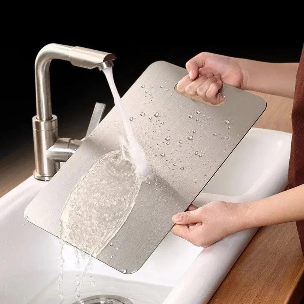 Tábua de Corte Profissional em Aço Inox – Antibacteriana e Ultra Resistente