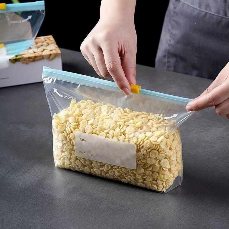 Kit 20 Sacos Herméticos Reutilizáveis para Alimentos – Zip Lock, Freezer e Geladeira