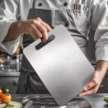 Tábua de Corte Profissional em Aço Inox – Antibacteriana e Ultra Resistente